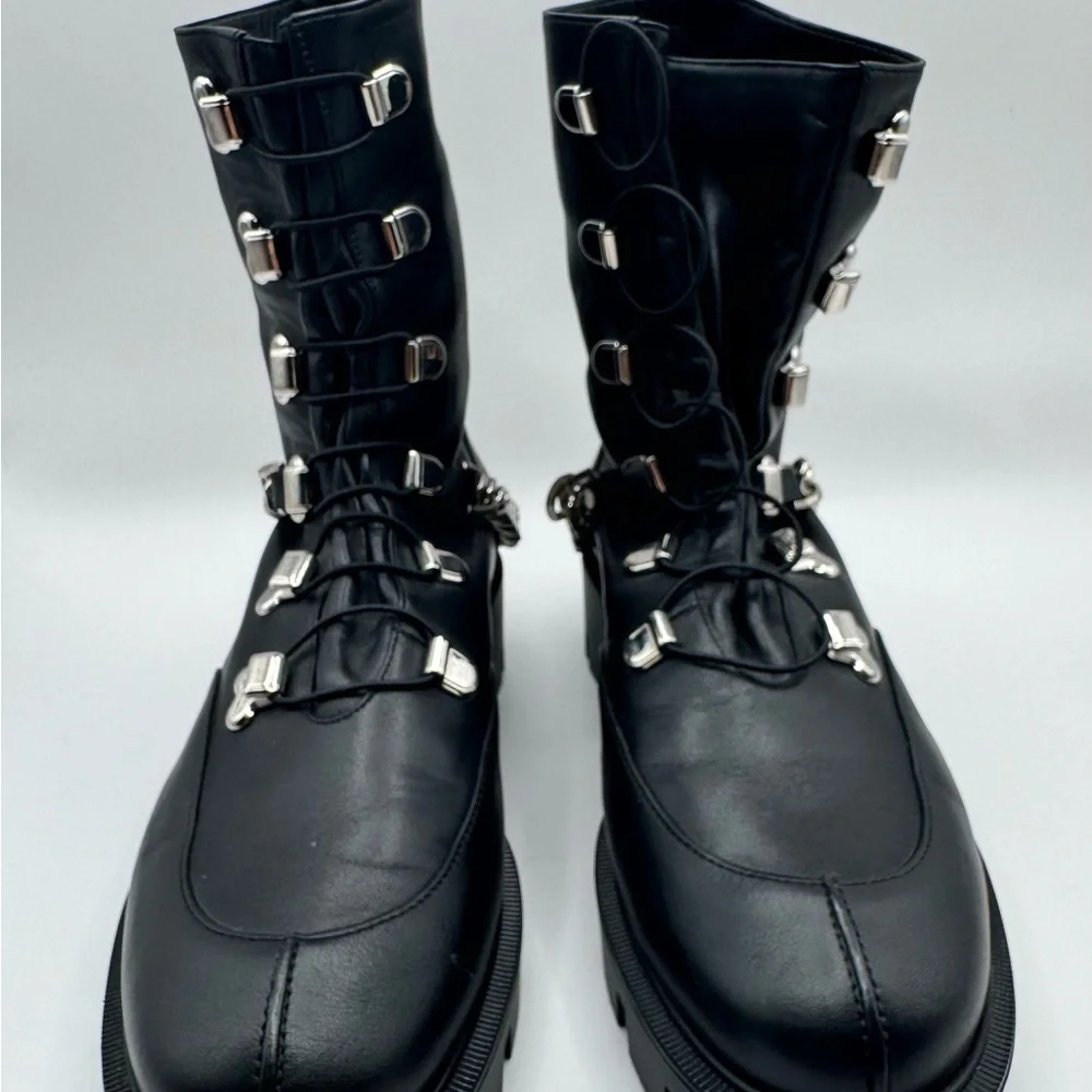 Christian Louboutin Our Georges Calf Flat Ankle Combat Moto Biker Boots Sz 36 - Picture 9 of 9